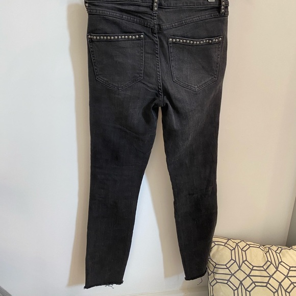 Free People, faded black, studded, jeans, 26 - Picture 2 of 8